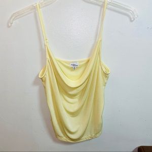 NEW Thin strap pastel yellow cowl neck tank top